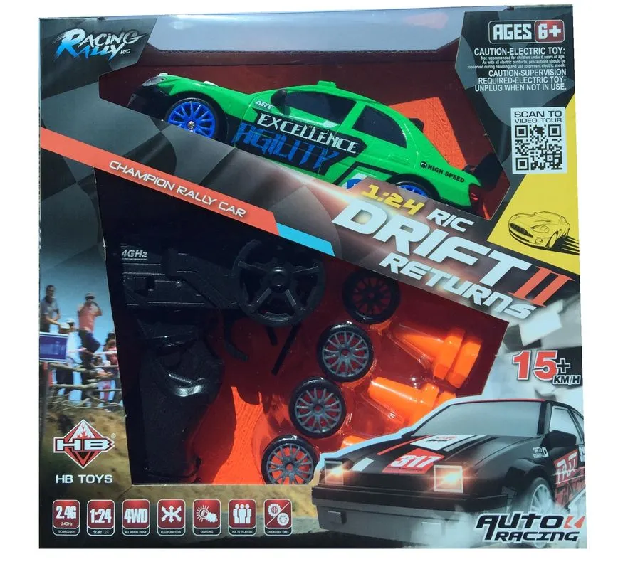1:24 2.4Ghz Remote Control Drift Ii Champion Rally Car Assorted Styles