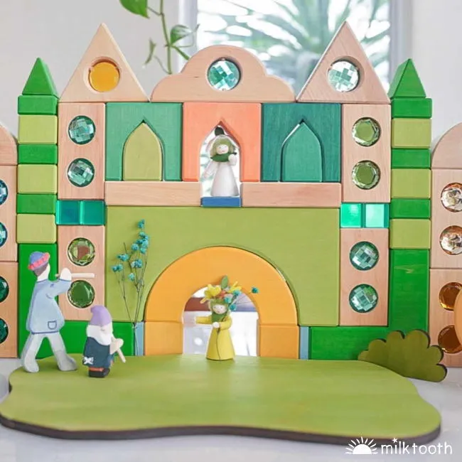 Bauspiel | Fairytale Window Shapes | 36 Blocks with Tray