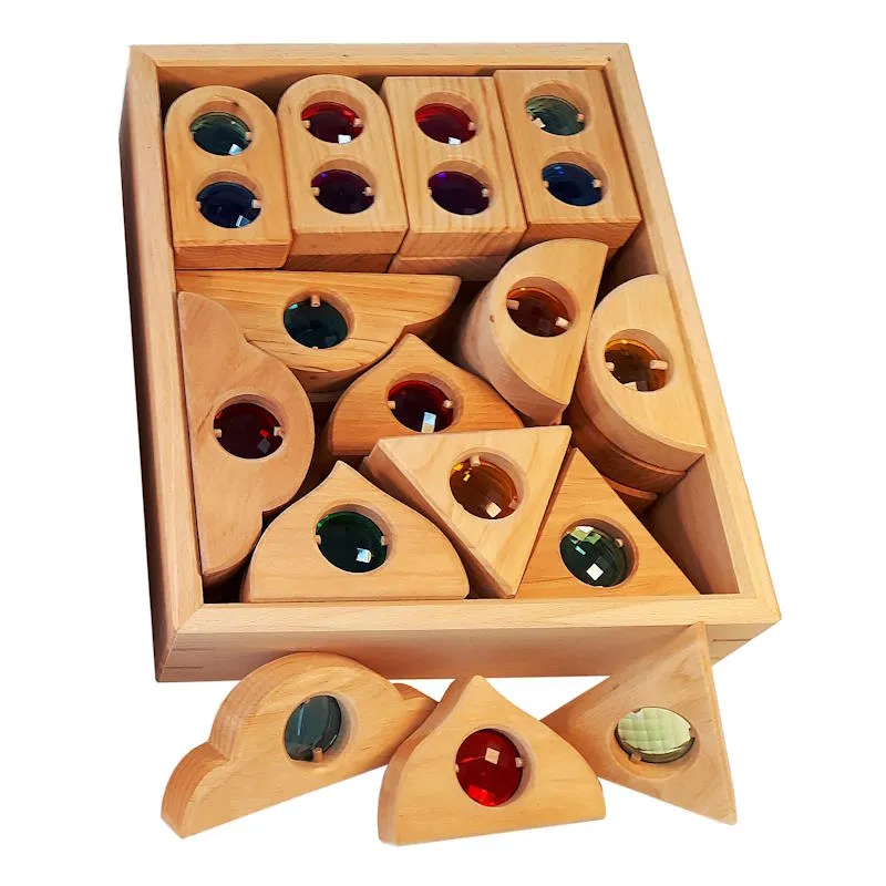 Bauspiel | Fairytale Window Shapes | 36 Blocks with Tray