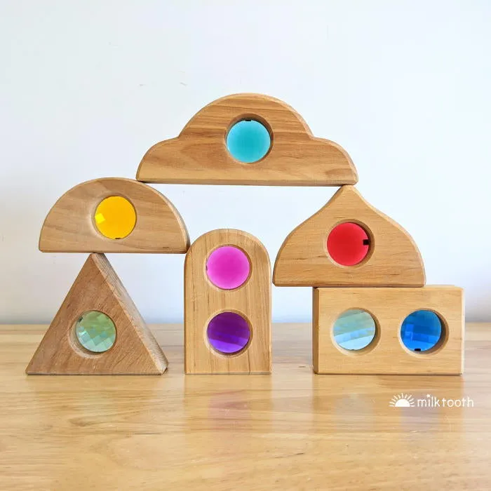 Bauspiel | Fairytale Window Shapes | 36 Blocks with Tray