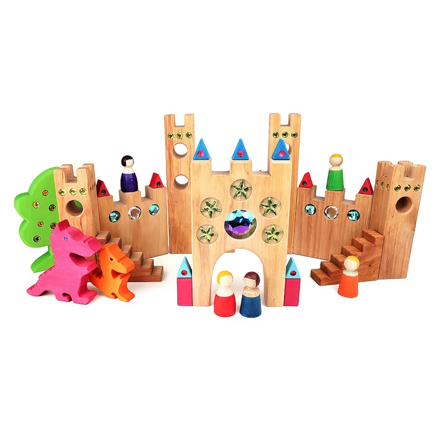 Bauspiel | Large Fairytale Castle Building Block Set 16 Pieces