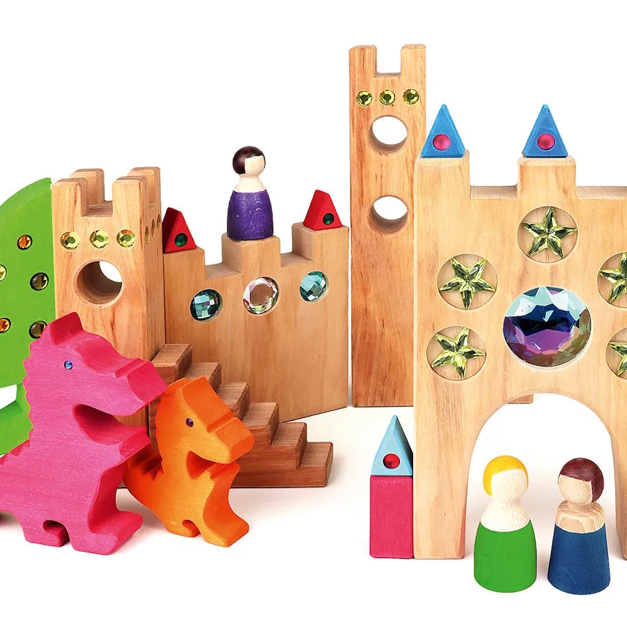 Bauspiel | Large Fairytale Castle Building Block Set 16 Pieces