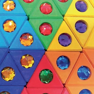 Bauspiel | Large Sparkling Triangles 54 with Tray
