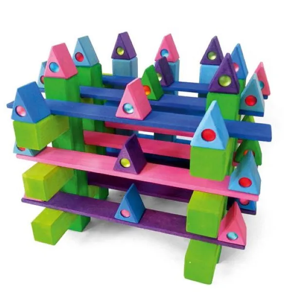 Bauspiel | Triangles 100 Blocks with Tray