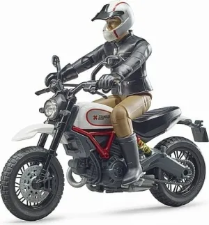Bruder Ducati Scrambler Desert Sled With Rider