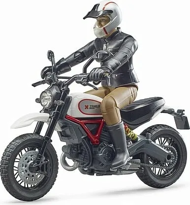 Bruder Ducati Scrambler Desert Sled With Rider