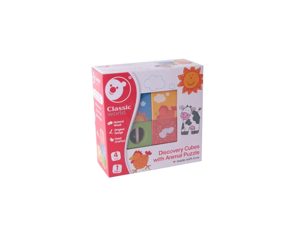 Classic World Discovery Cubes With Animal Puzzle