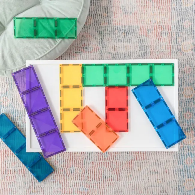 Connetix Tiles | 18 Piece Rainbow Rectangle Pack