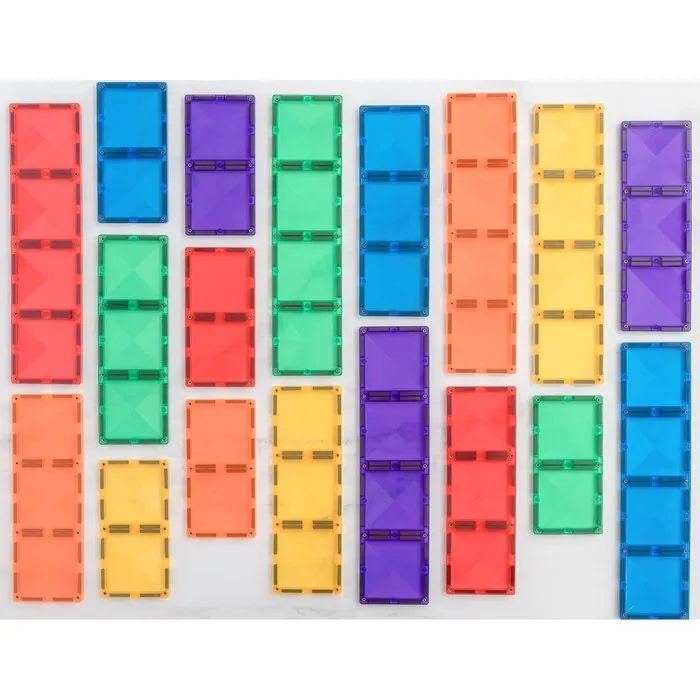 Connetix Tiles | 18 Piece Rainbow Rectangle Pack