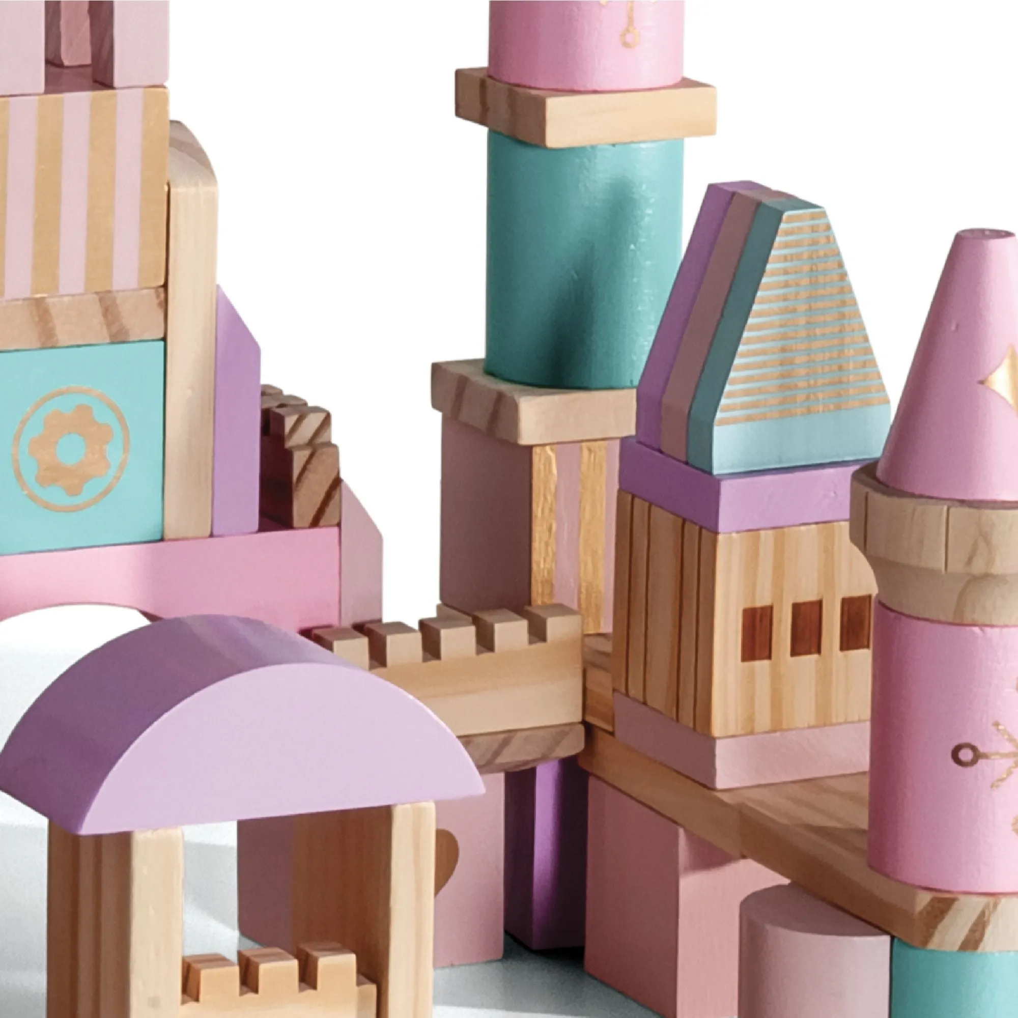 F.A.O. Schwarz Wood Castle 75 Blocks Pink