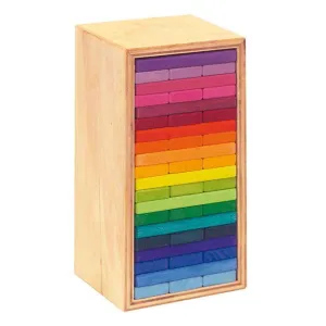 Gluckskafer | Rainbow Building Slats in Tower Box | 60 Pieces LAST ONE!