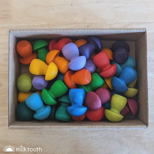 Grapat | Mandala | Little Rainbow Mushrooms 36 Pieces