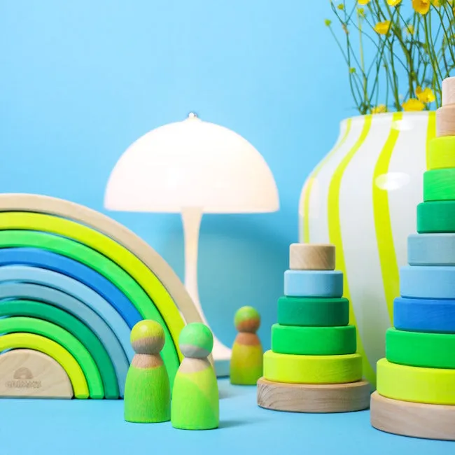 Grimm's | Conical Stacking Tower Neon Green