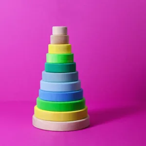 Grimm's | Conical Stacking Tower Neon Green