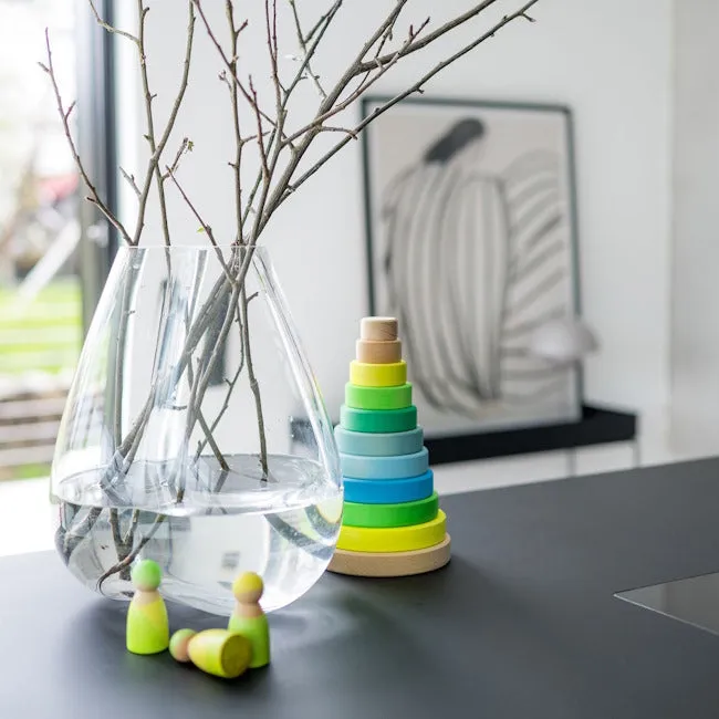 Grimm's | Conical Stacking Tower Neon Green