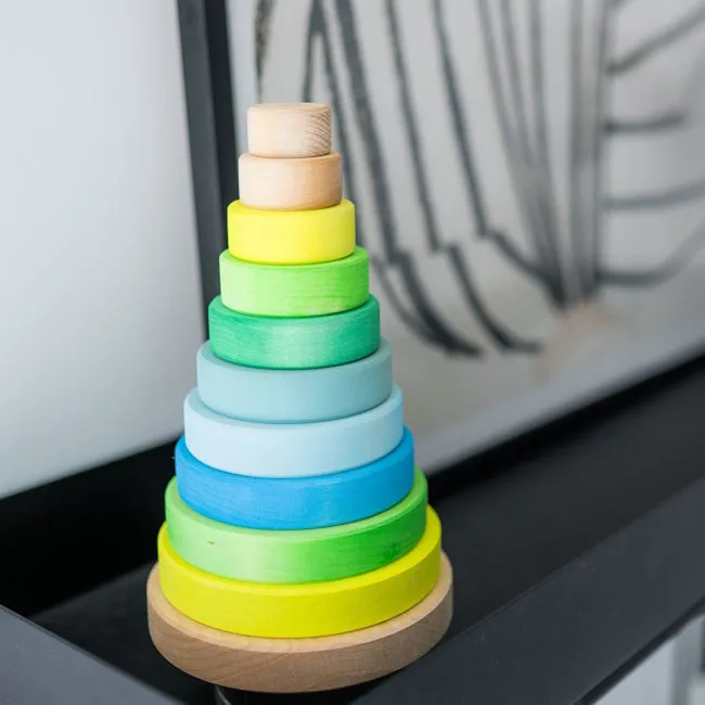 Grimm's | Conical Stacking Tower Neon Green