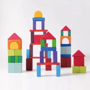 Grimm's | Geometric Blocks | Coloured 60 Pieces