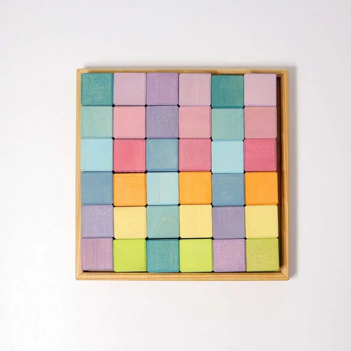 Grimm's | Square Mosaic | Pastel 36 Blocks