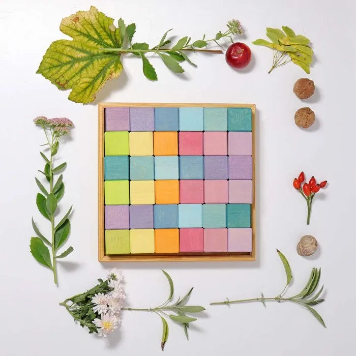 Grimm's | Square Mosaic | Pastel 36 Blocks