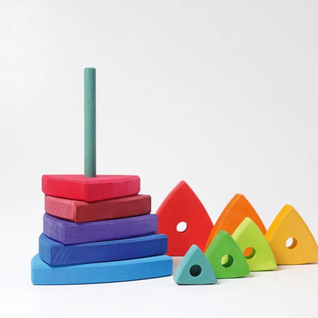 Grimm's | Triangular Stacking Tower | Large Rainbow