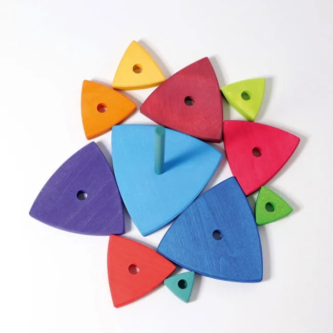 Grimm's | Triangular Stacking Tower | Large Rainbow
