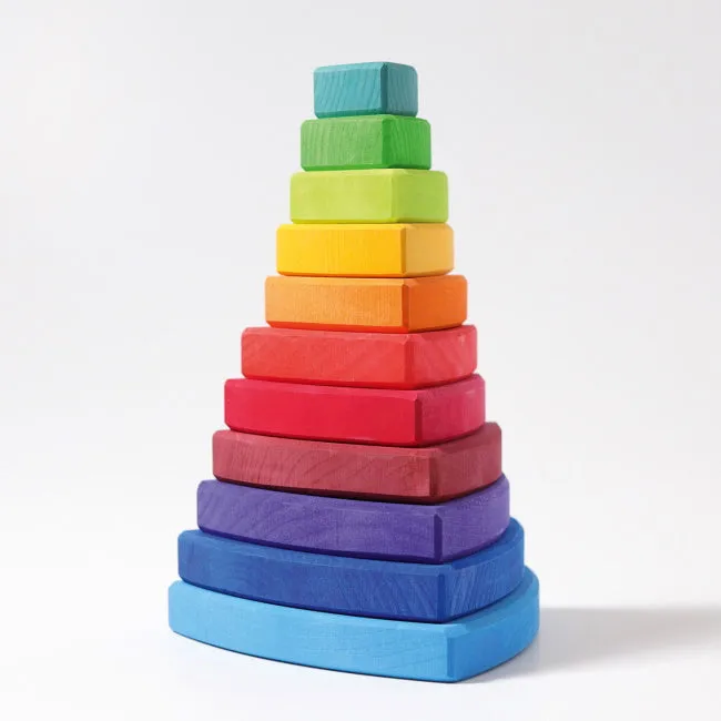 Grimm's | Triangular Stacking Tower | Large Rainbow