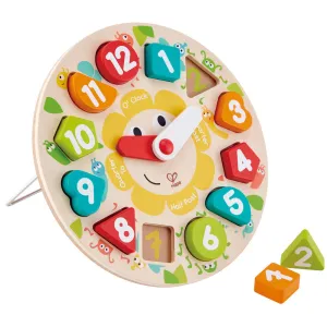 Hape Learn The Time Bug Puzzle - 13pc Colorful Wooden Clock