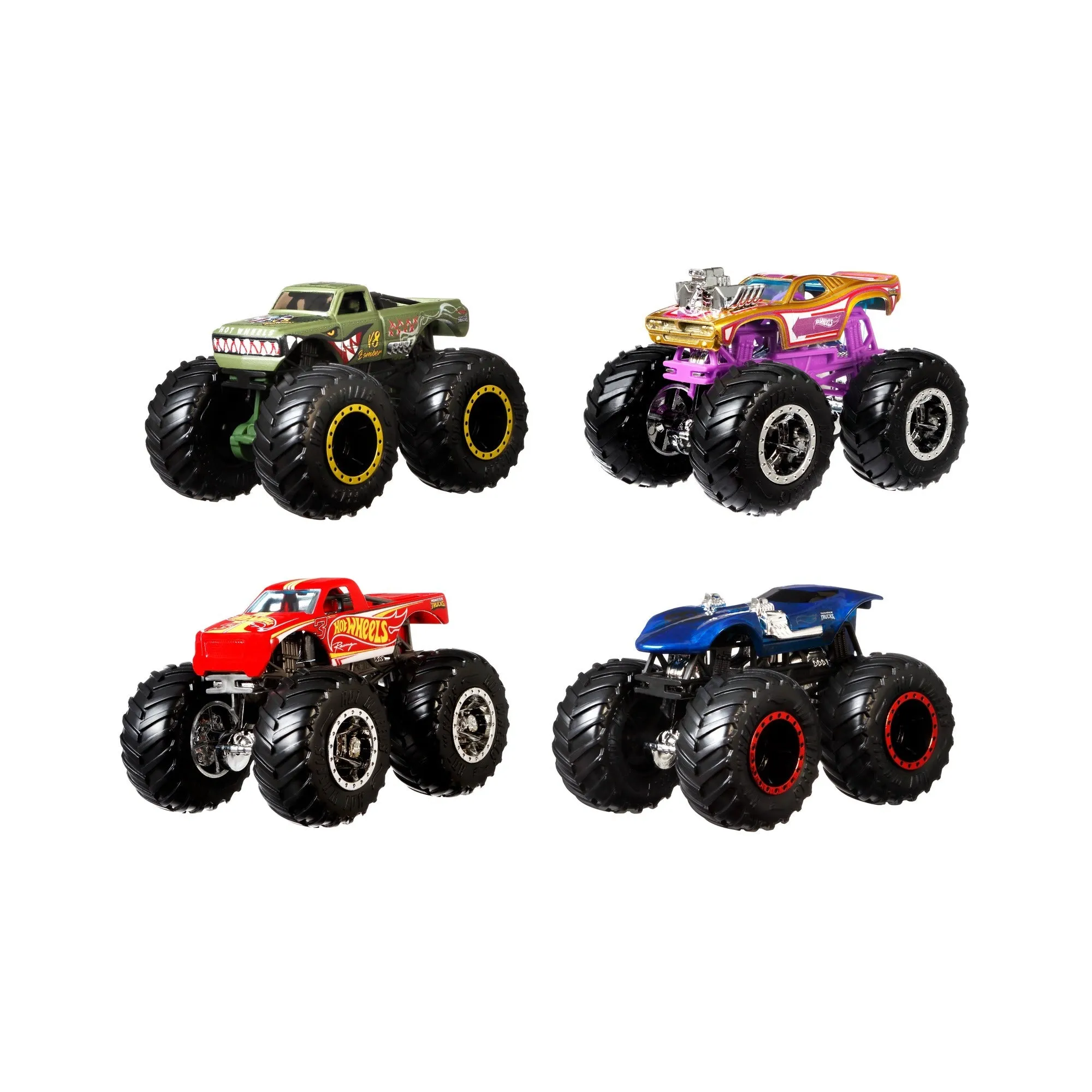 Hot Wheels 1:64 Monster Trucks 4 Pack Legends Collide