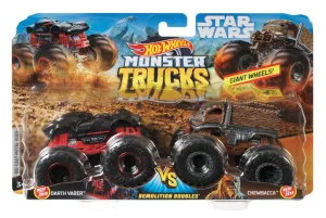 Hot Wheels 1:64 Monster Trucks Demolition Doubles Darth Vader Vs Chewbacca