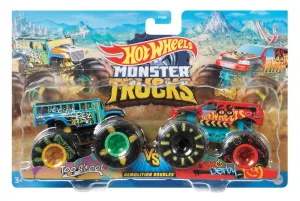 Hot Wheels 1:64 Monster Trucks Demolition Doubles Too S'Chool Vs Demo Derby