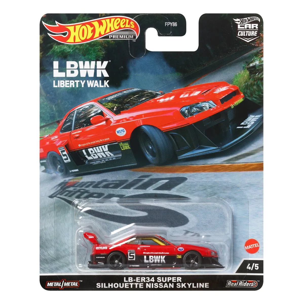 Hot Wheels Car Culture Mountain Drifters Lb-Er34 Super Silhouette Nissan Skyline 4/5