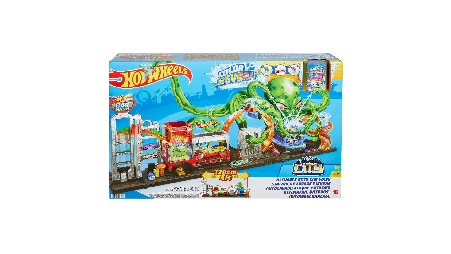 Hot Wheels City Color Reveal Ultimate Octo Car Wash Playset