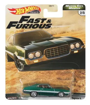 Hot Wheels Fast & Furious Motor City Muscle 2/5 '72 Ford Gran Torino Sport