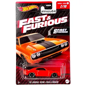 Hot Wheels Fast & Furious Themed Vehicle 2/10 '70 Dodge Hemi Challenger