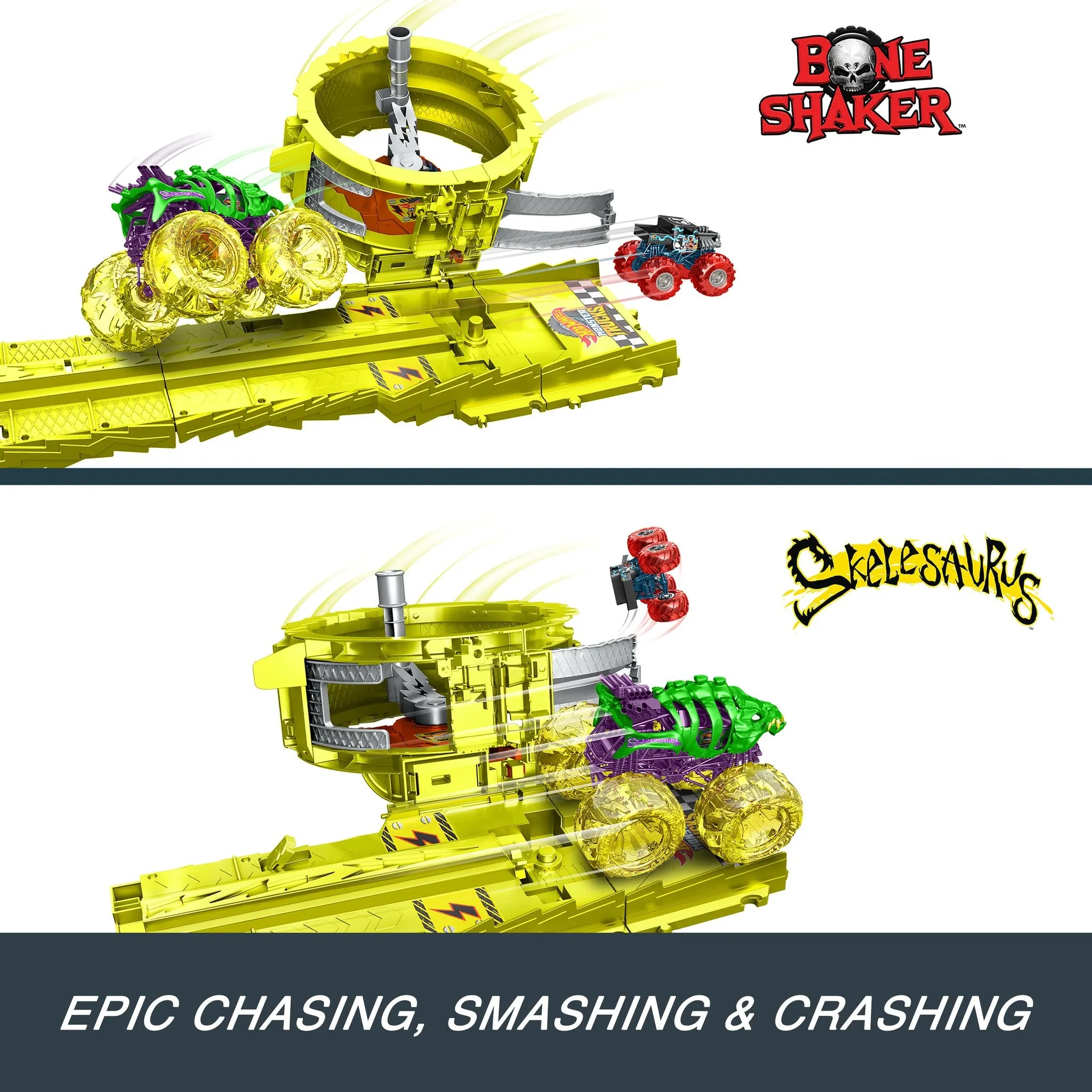 Hot Wheels Monster Trucks Power Smashers Chase Challenge Trackset