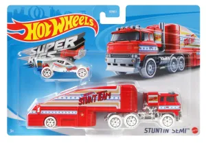 Hot Wheels Transport Rig Stuntin' Semi Red & White