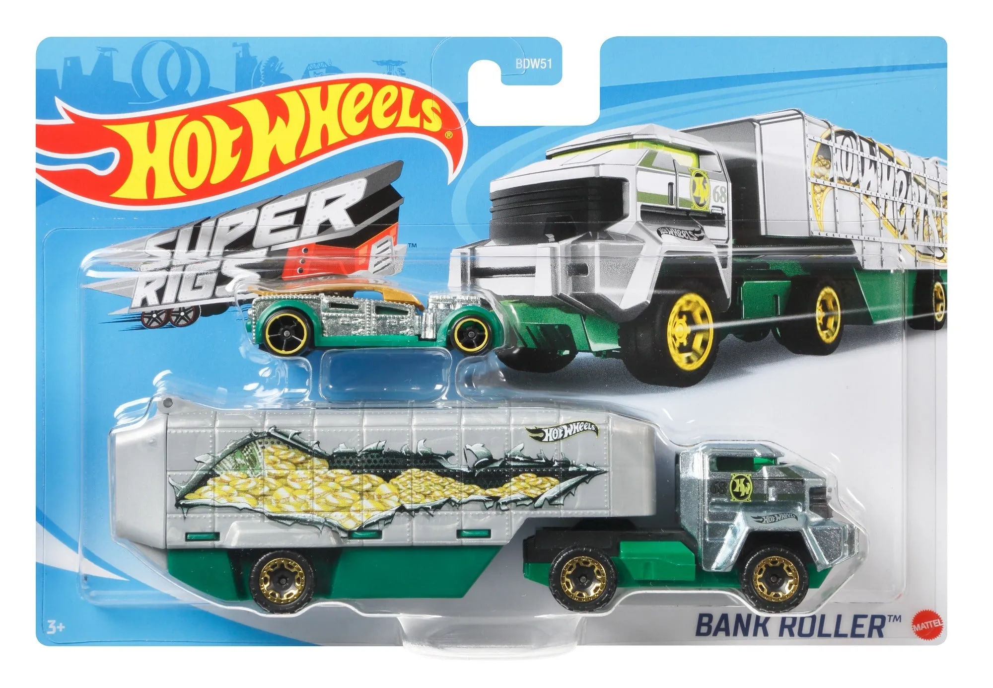 Hot Wheels Transport Rig Super Rigs Bank Roller Silver