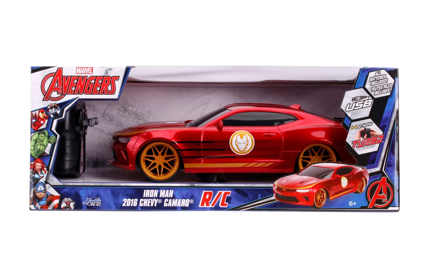 Jada 1:16 Remote Control Marvel Avengers Iron Man 2016 Chevy Camaro