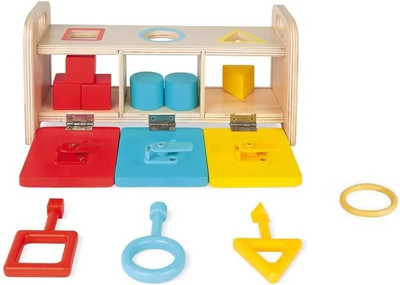 Janod Essentiel Shape Sorter Box With Keys