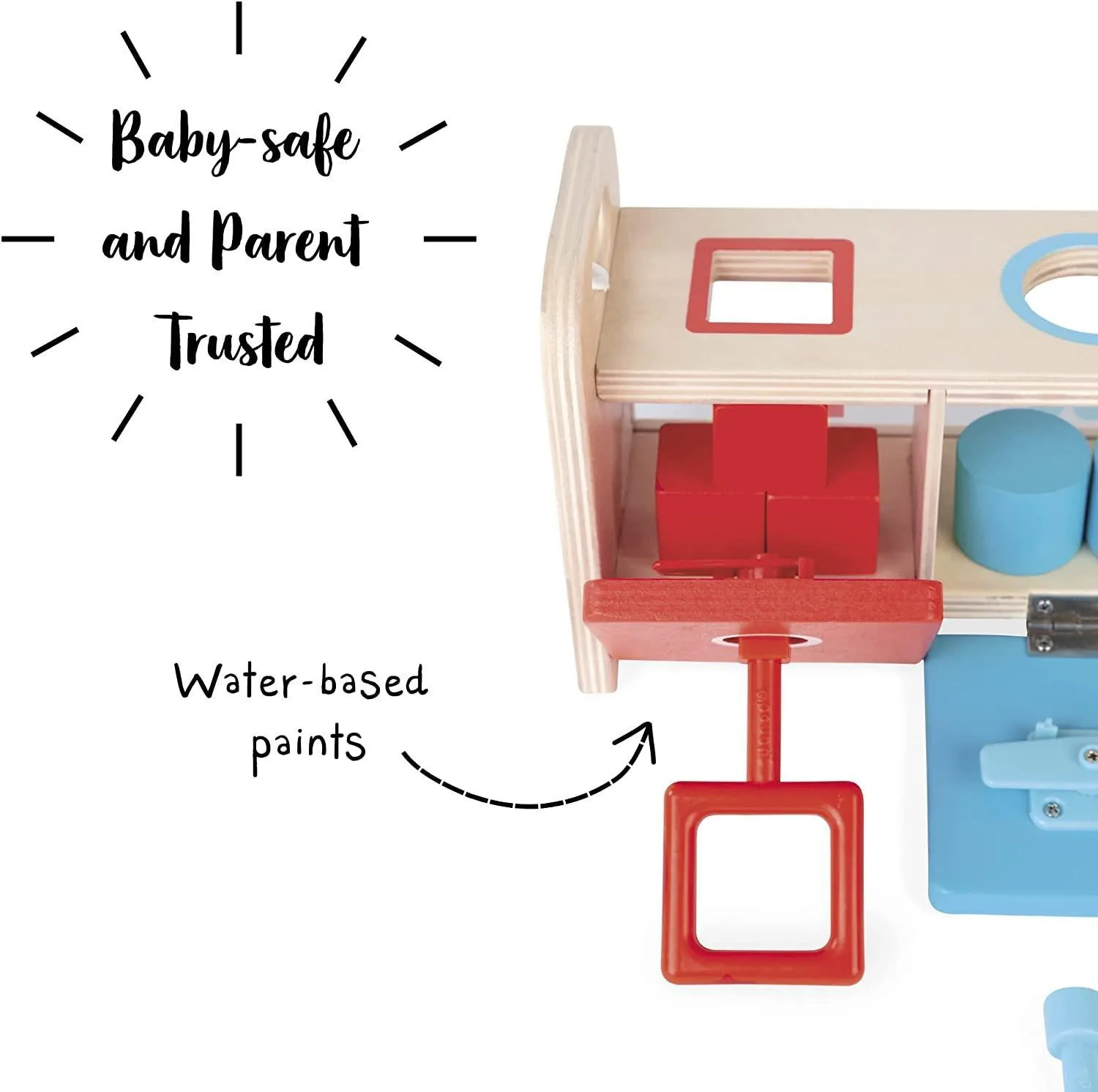 Janod Essentiel Shape Sorter Box With Keys