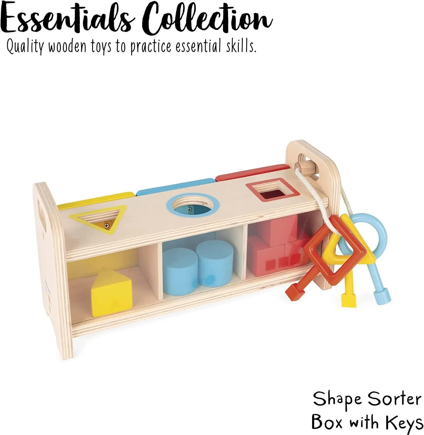 Janod Essentiel Shape Sorter Box With Keys