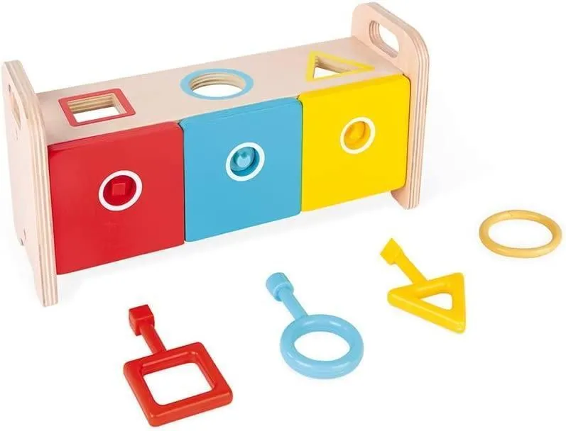 Janod Essentiel Shape Sorter Box With Keys