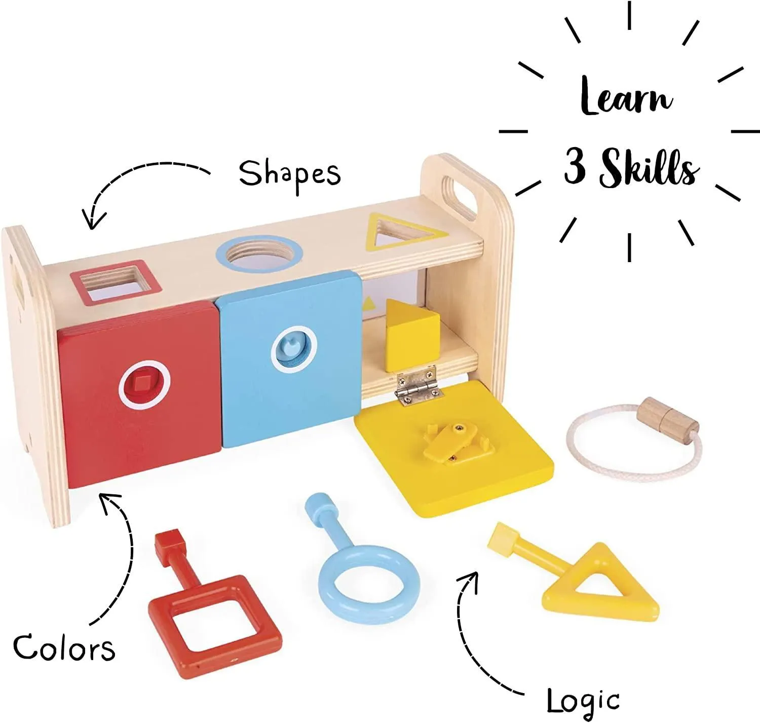 Janod Essentiel Shape Sorter Box With Keys
