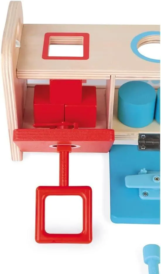 Janod Essentiel Shape Sorter Box With Keys