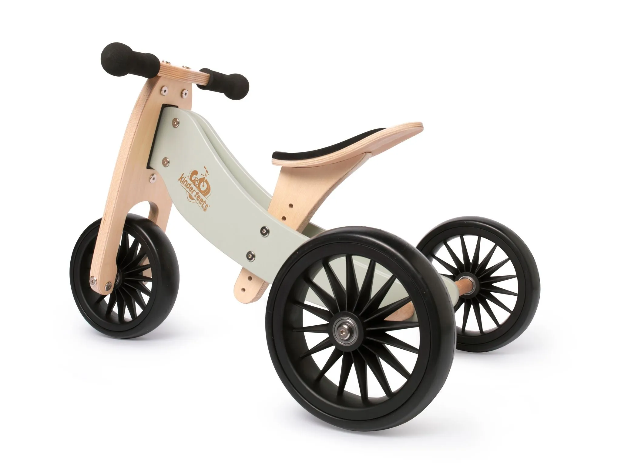 Kinderfeets Tiny Tot Plus Wooden Trike Silver Sage
