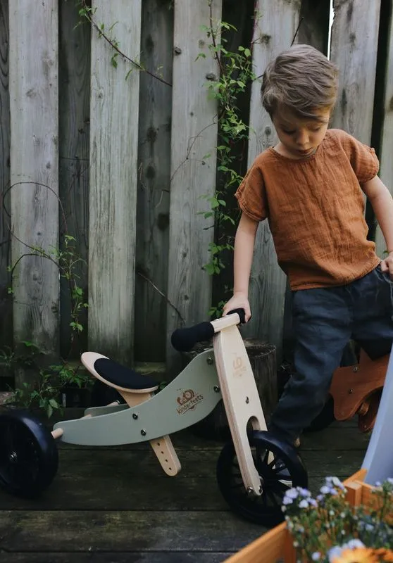 Kinderfeets Tiny Tot Plus Wooden Trike Silver Sage