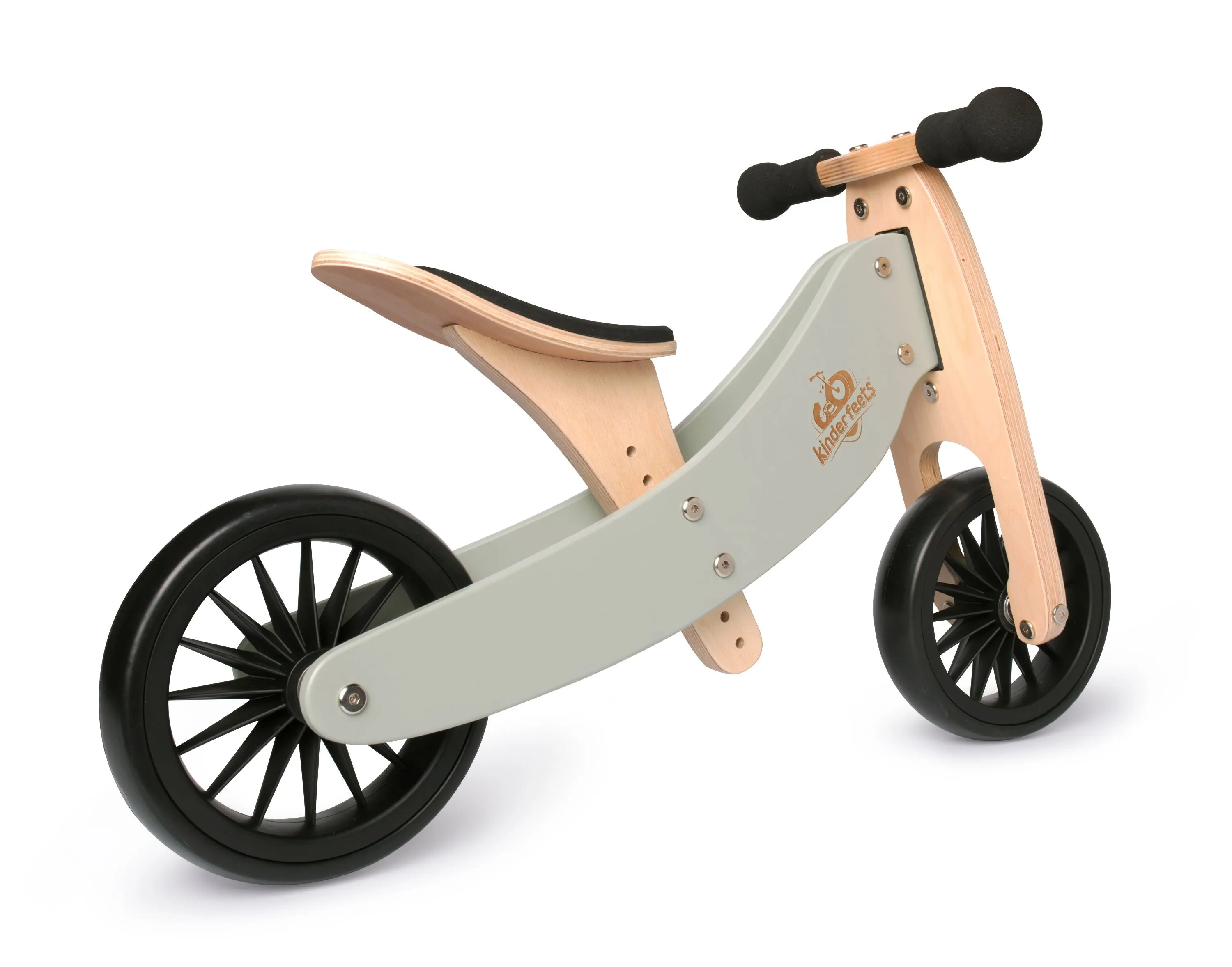Kinderfeets Tiny Tot Plus Wooden Trike Silver Sage
