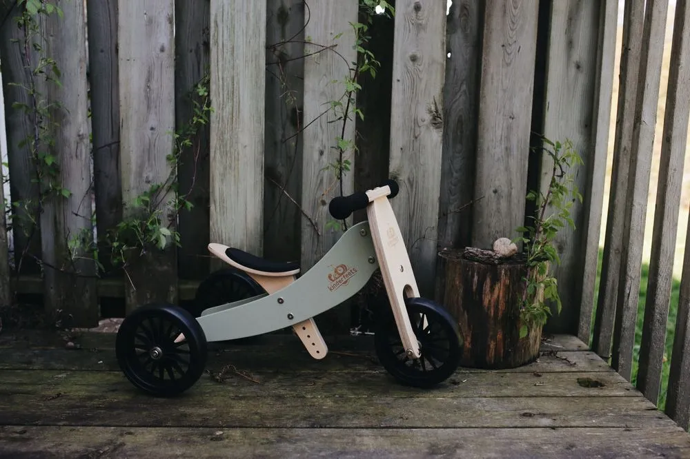 Kinderfeets Tiny Tot Plus Wooden Trike Silver Sage