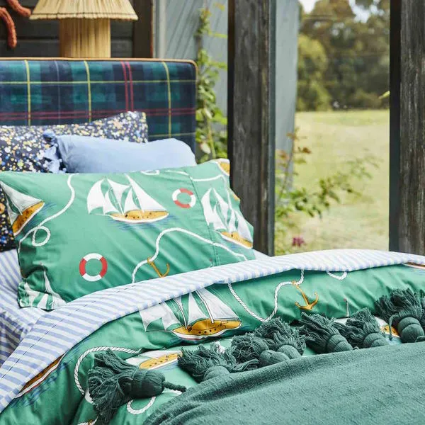Kip and Co | Seaside Stripe Organic Cotton Fitted Sheet