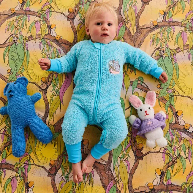 Kip and Co x May Gibbs | Flannelette Baby Fitted Sheet Sunrise Delight